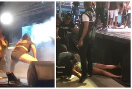 VÍDEO: Mulher rebola até cair do palco e fica desacordada durante show de pagode na Bahia