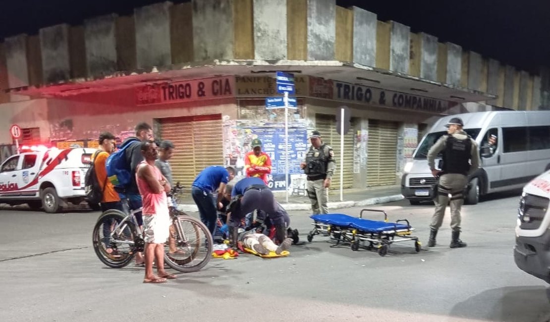 Motociclista fica ferido após ser atingido por veículo de passeio, em Arapiraca