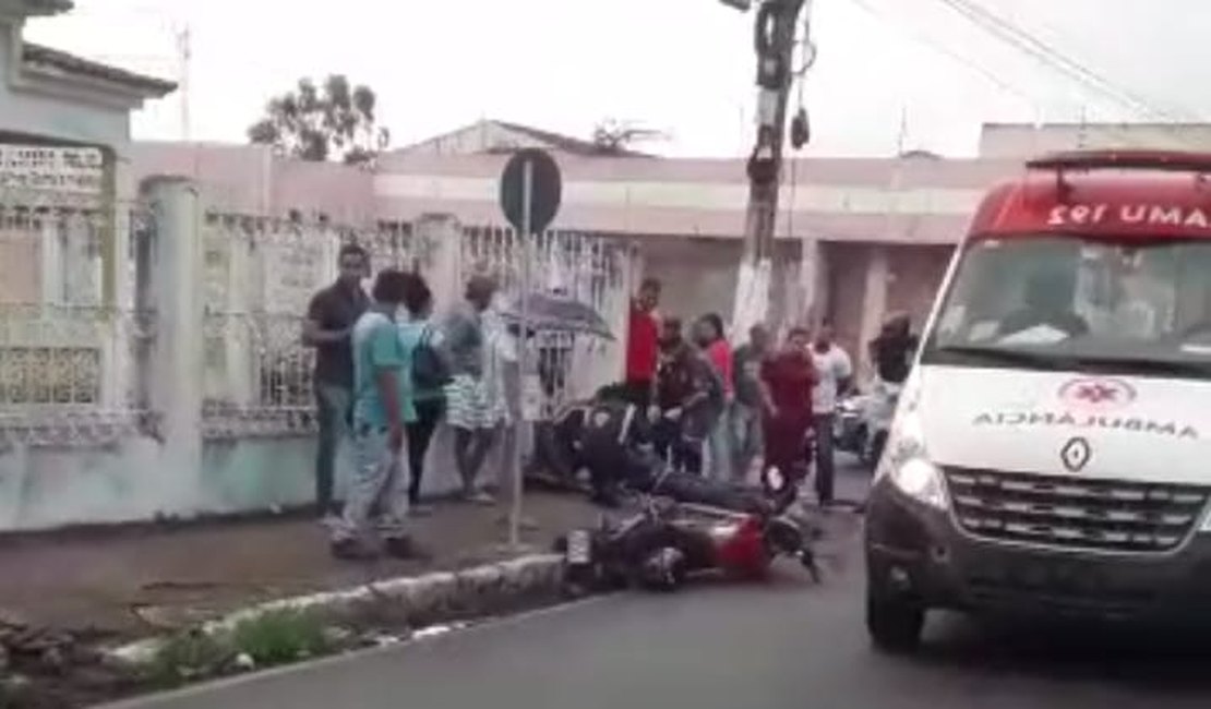 Colisão entre carro e mototáxi deixa um ferido, em Arapiraca