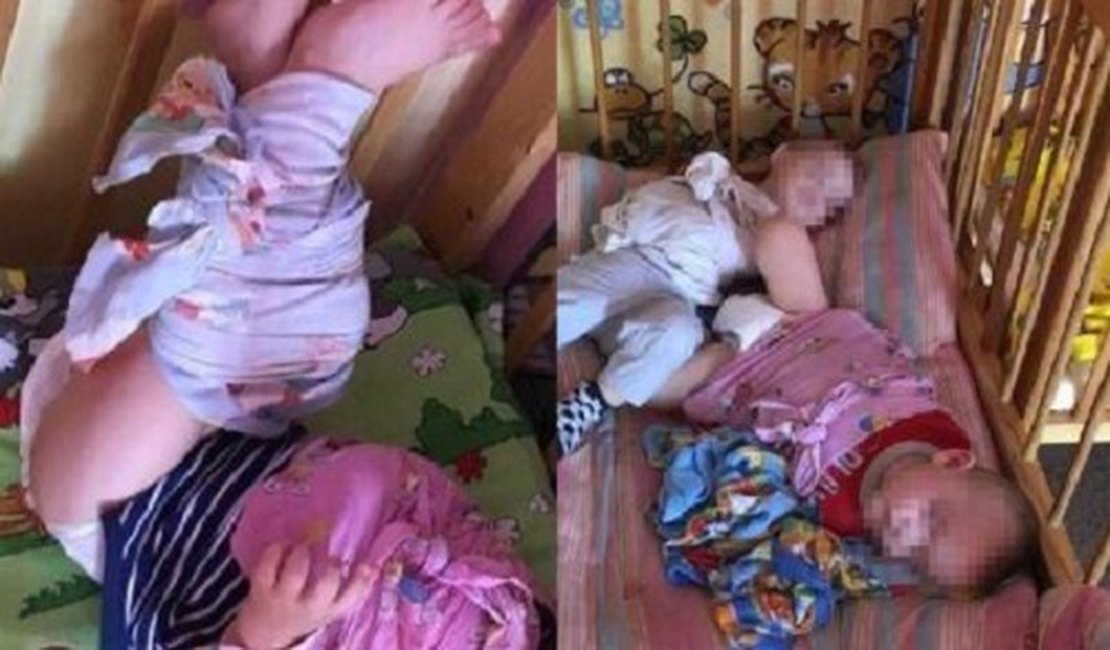 Imagens de crianças amarradas em berço de creche revoltam internautas na web