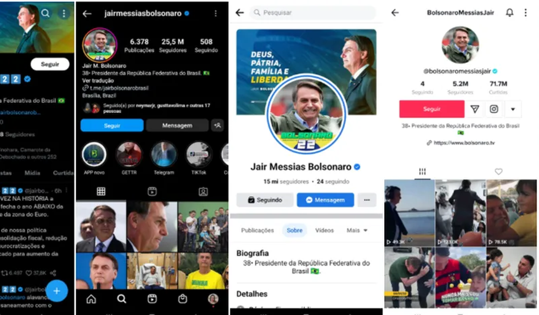Bolsonaro atualiza descrição de perfil nas redes sociais no 13º dia do governo de Lula