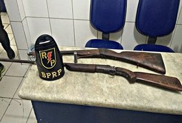 BPRp e 9º BPM apreendem armas de fogo em Pilar e Delmiro Gouveia
