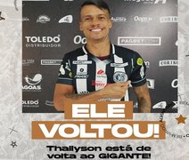 ASA anuncia retorno do lateral ﻿esquerdo Thalysson