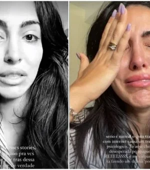 Influenciadora brasileira chora por apagar sem querer postagem com muitas curtidas