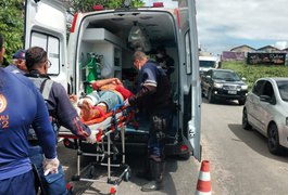 Homem é encaminhado à emergência após sofrer acidente em Arapiraca