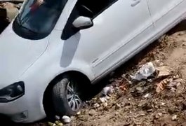 VÍDEO: Mais um motorista é vítima de buraco perto da linha do trem, em Arapiraca