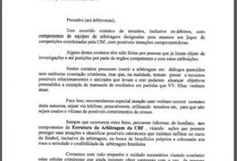 CBF diz que árbitros estão sendo procurados com 'intenções comprometedoras' por 'células criminosas'