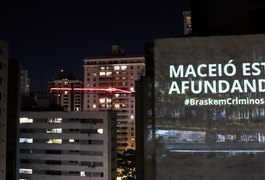 'Maceió está afundando' e ﻿‘Braskem criminosa’, projeção em São Paulo expõe crime ambiental em Alagoas