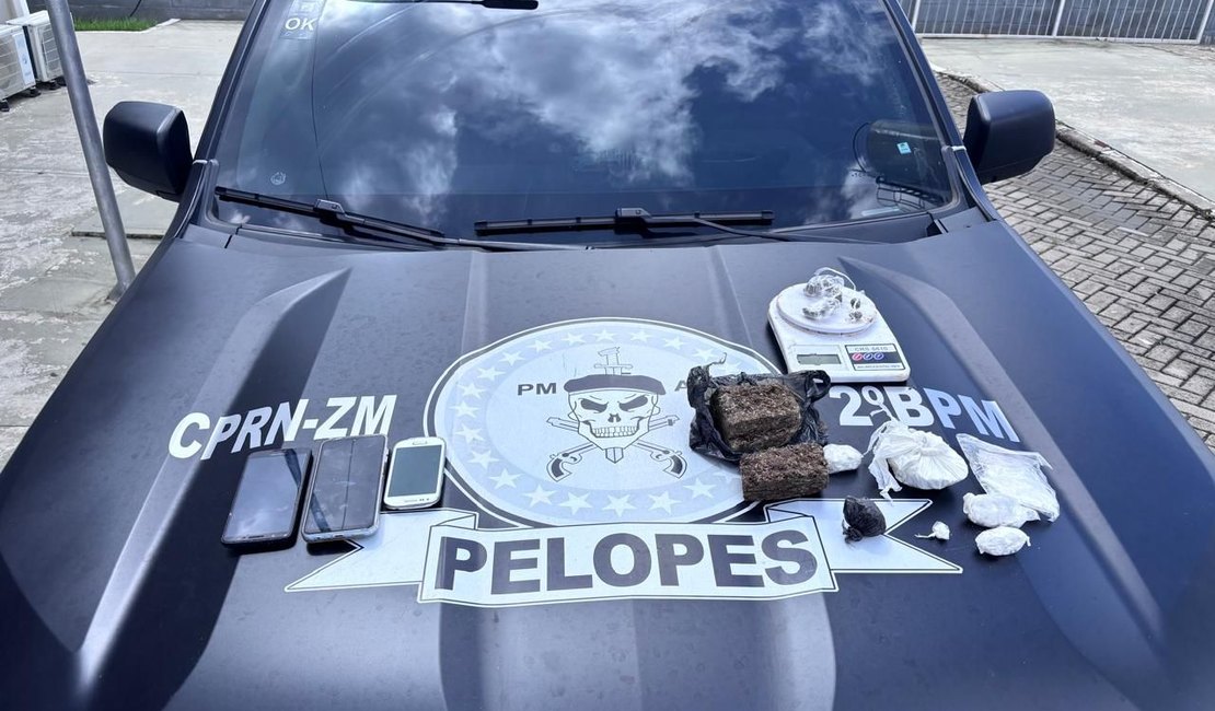 PELOPES e Serviço de Inteligência do 2º BPM prendem homem por tráfico de drogas em União dos Palmares