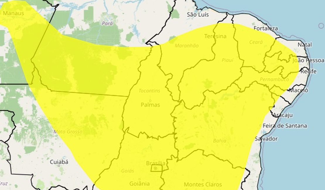 Inmet emite alerta de baixa umidade para 25 municípios de Alagoas durante feriadão