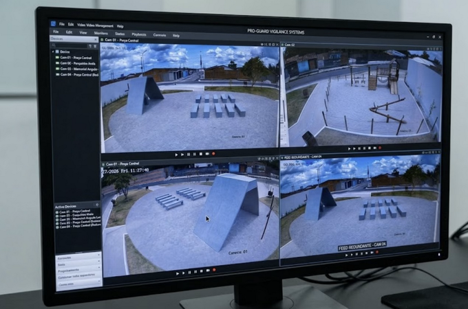 Penedo Seguro: Câmeras de vigilância são instaladas na nova praça do Conjunto Nilo Menezes