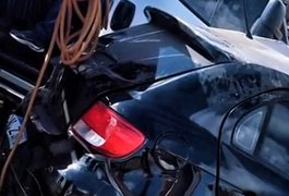 Van de Arapiraca colide com carro, com carroça de cavalos, em rodovia de Penedo