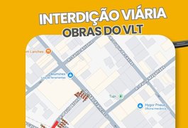 Rua Paulo Afonso, no bairro Primavera, terá trecho interditado para obras do VLT