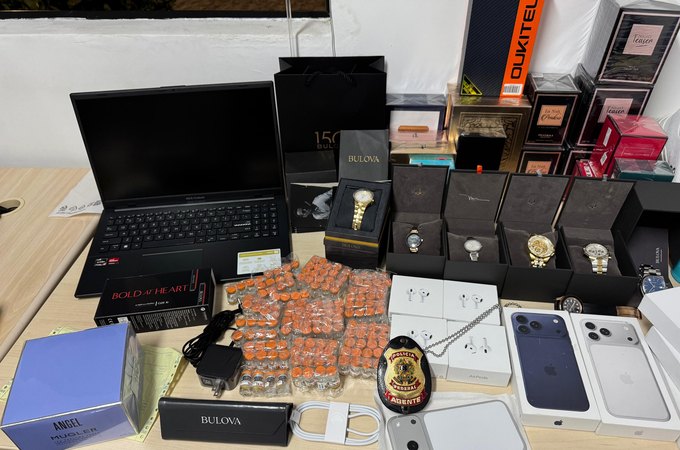 Polícia Federal prende homem por contrabando e apreende perfumes, eletrônicos e medicamentos proibidos em Alagoas