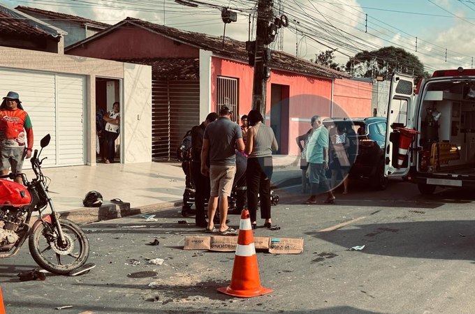 Colisão entre motocicletas deixa homens feridos no bairro Guaribas, em Arapiraca