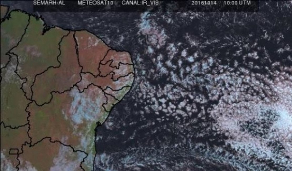 Previsão de tempo nublado no sábado e sol no domingo em Alagoas