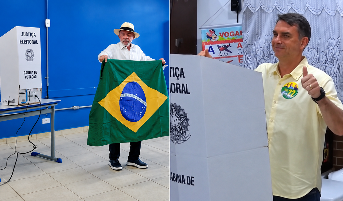 Candidatos a presidência, Lula, Flávio Bolsonaro e Zema já votaram