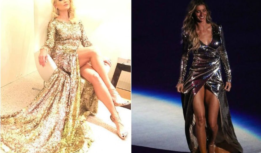Flávia Alessandra usa vestido parecido com o de Gisele Bündchen