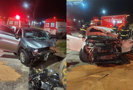 Colisão entre carros de passeio deixa um morto e três feridos, em Maceió