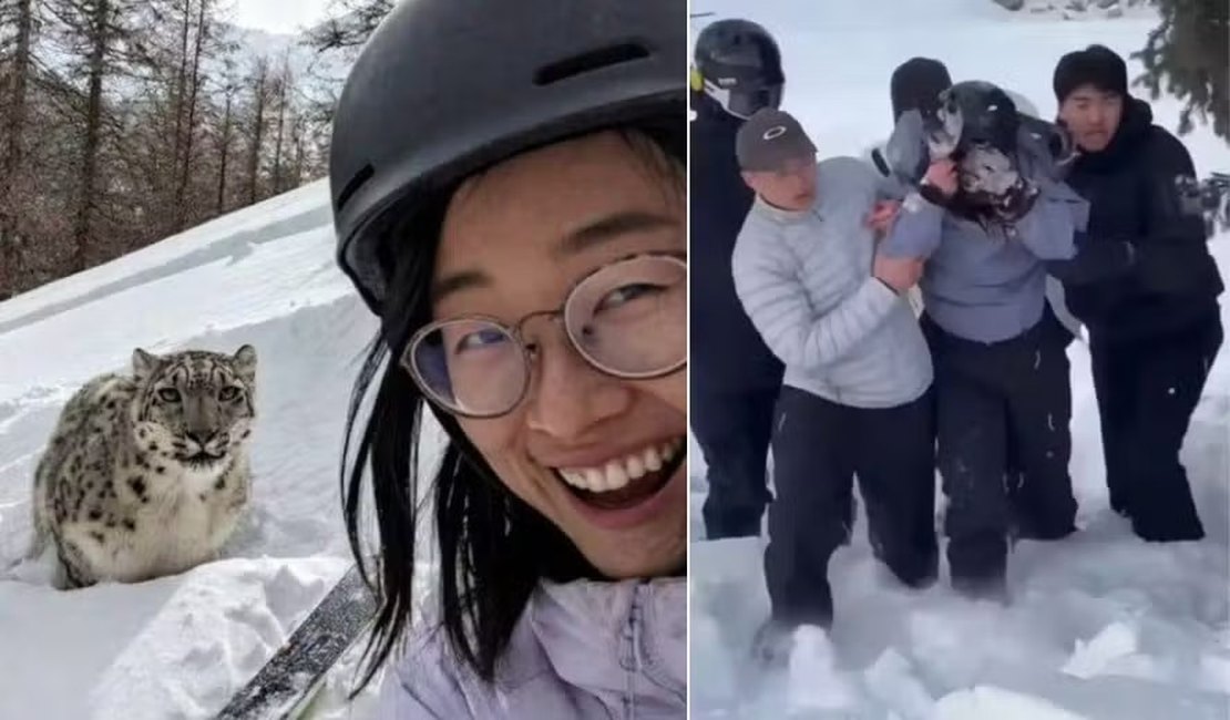 Revelada a selfie de turista antes de ser atacada por leopardo-das-neves