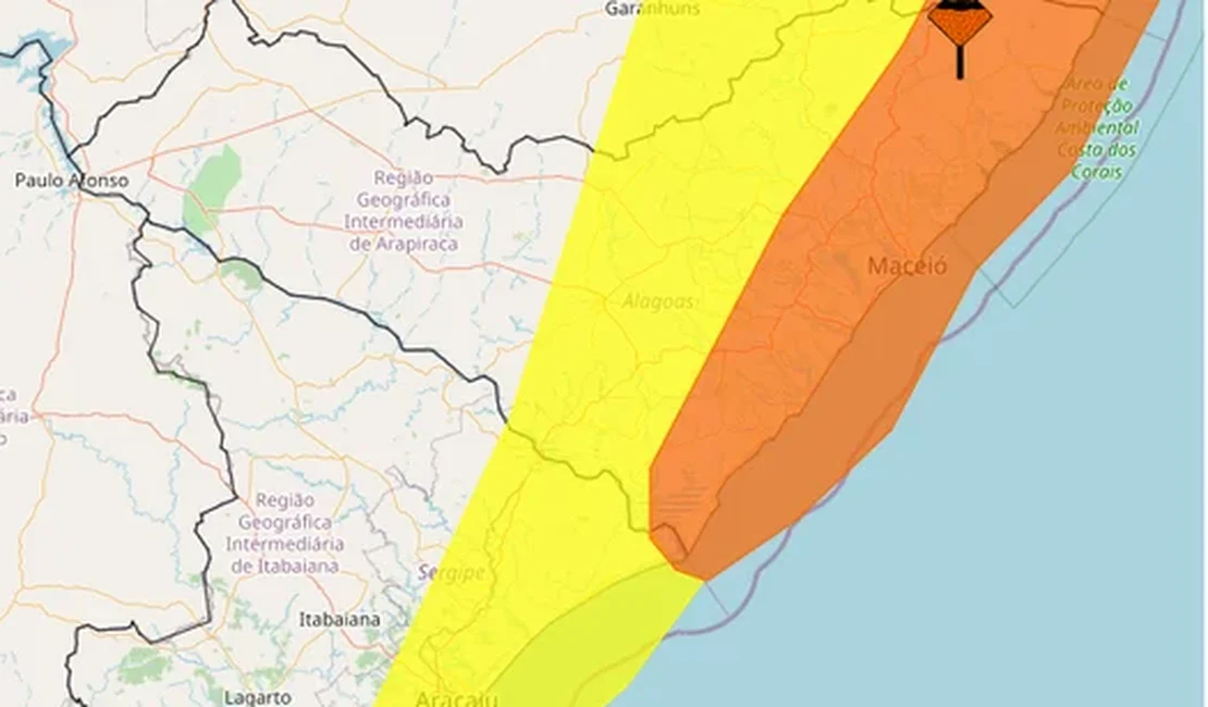 Inmet emite alertas para acumulado de chuvas em municípios alagoanos