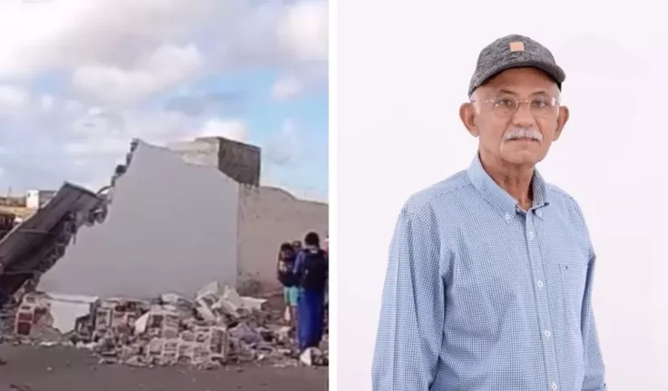 Caminhão caçamba atinge muro, que desaba e mata ex-vereador em cidade do RN