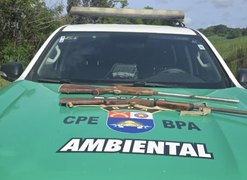 PM apreende duas armas de fogo durante fiscalização ambiental em Porto Calvo
