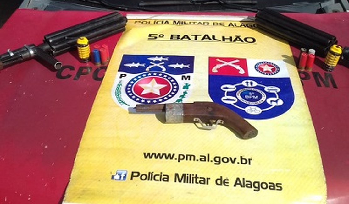 Em ações distintas, PM apreende armas de fogo, granadas e drogas em Maceió