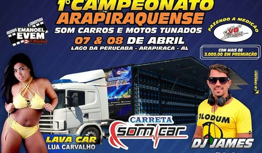 Associação promove 1º Campeonato Arapiraquense de Som, Carros e Motos Tunados