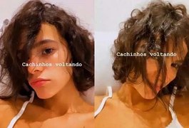 Bruna Marquezine mostra cabelo curtinho em processo de transição capilar