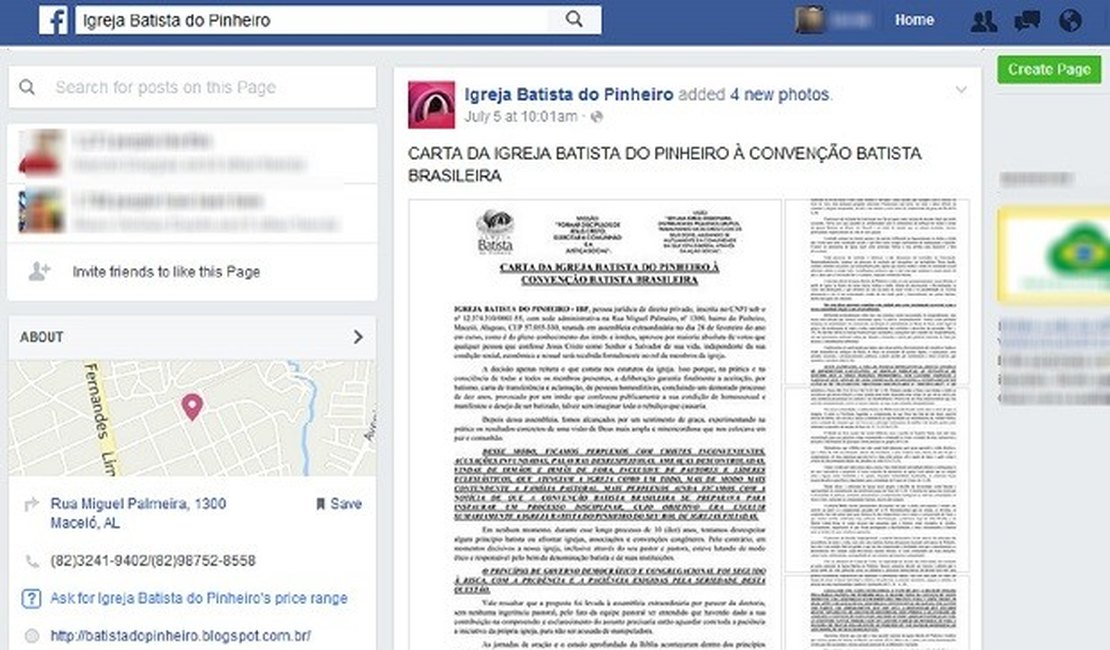 Convenção Batista exclui igreja em Maceió por batizar homossexuais