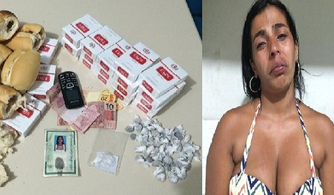 Mulher é presa ao tentar entrar com pães recheados de maconha em delegacia