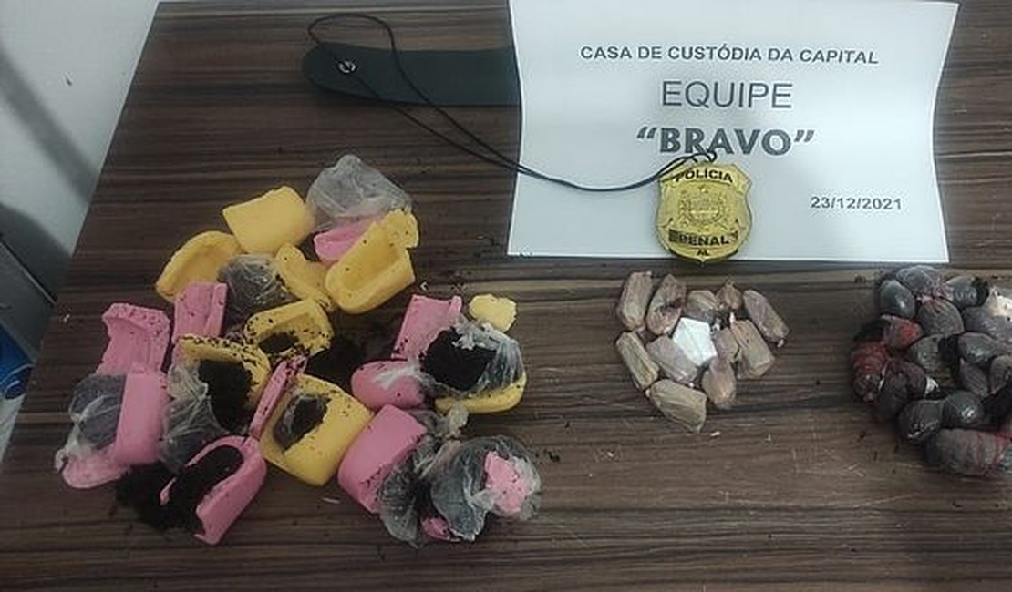 Mulher é presa ao tentar entrar no complexo penitenciário de Maceió com sabonetes de maconha e cocaína