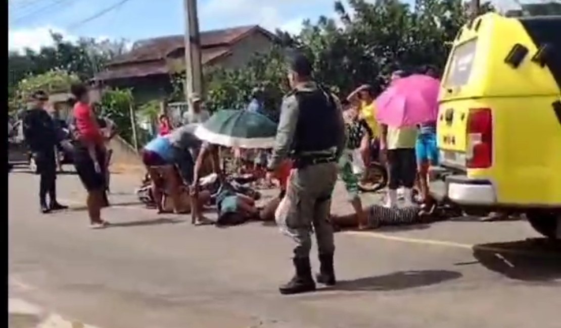 Grave acidente entre motocicletas deixa feridos, no Agreste alagoano