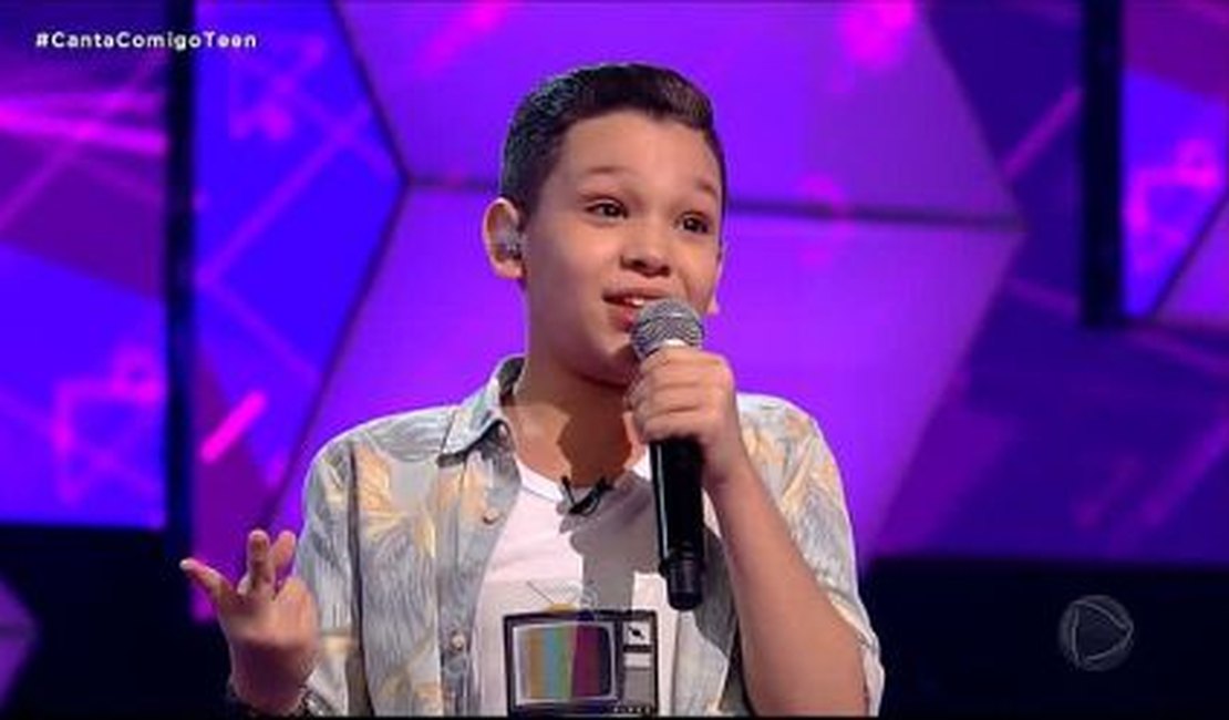 Veja a apresentação do alagoano de 11 anos que encantou os jurados do Canta Comigo Teen