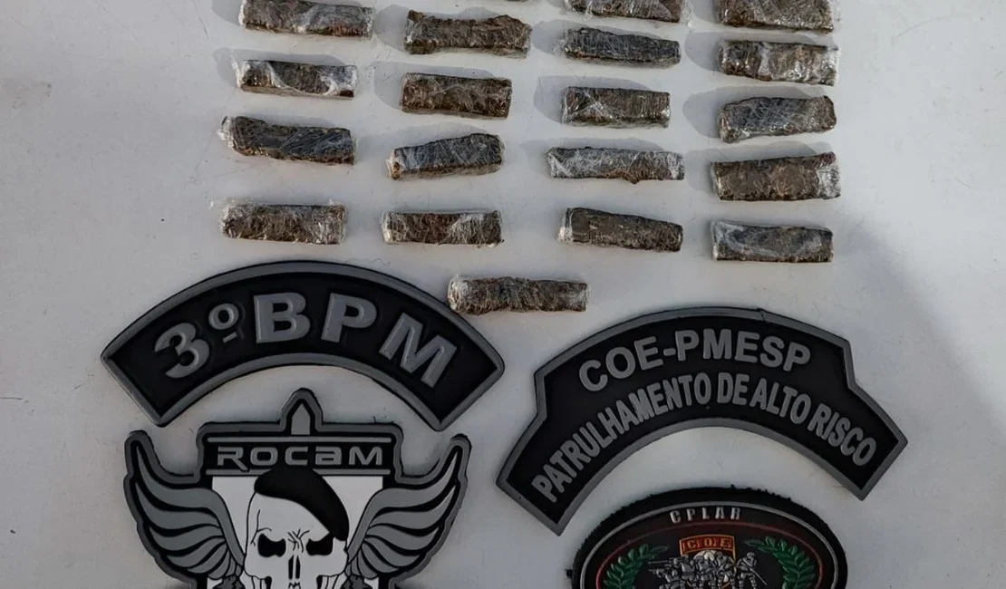 Adolescente é apreendido ao ser flagrado com maconha no Manoel Teles