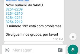 Comunicado que está circulando nas redes sociais sobre o 192 do Samu é falso