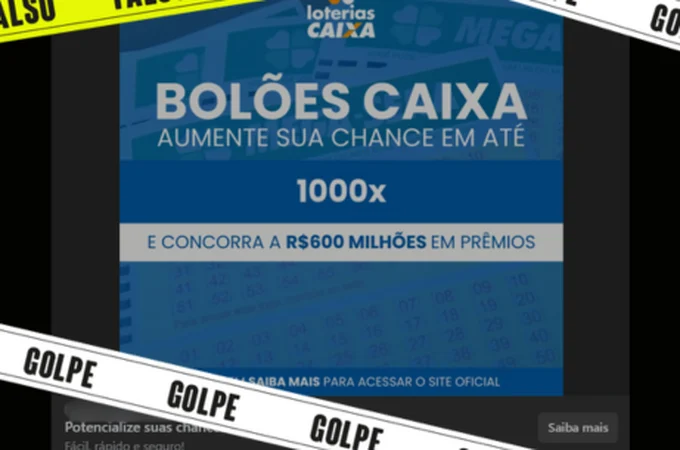 Site falso com bolão online da Caixa Econômica Federal é golpe; entenda