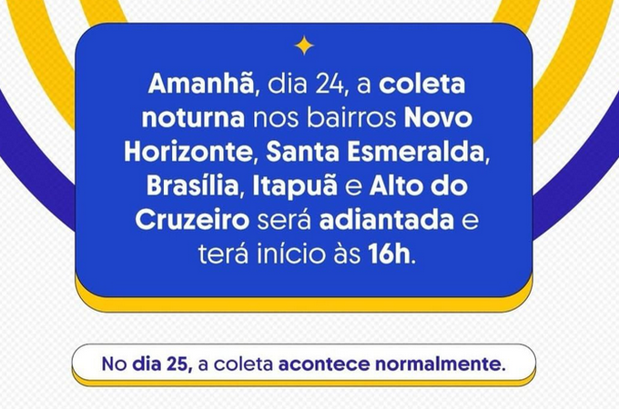 Coleta de lixo em alguns bairros de Arapiraca acontece mais cedo na véspera do Natal; saiba mais