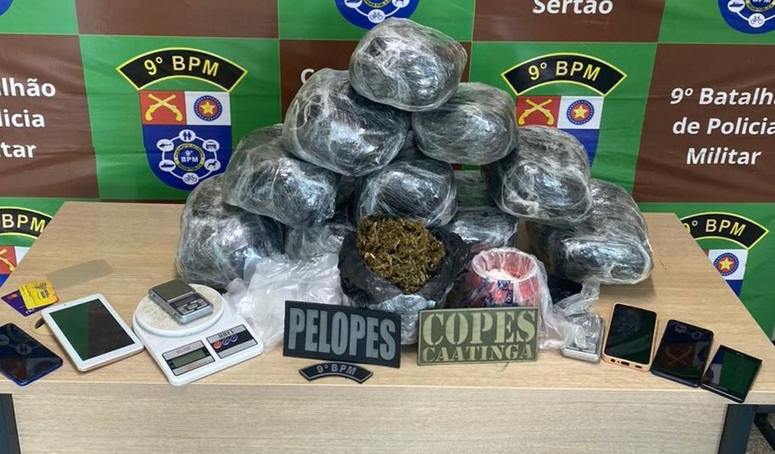 Ação policial apreende mais de 10 quilos de drogas em residência no Sertão alagoano