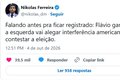 “Se Flávio ganhar, esquerda vai alegar interferência americana”, diz Nikolas Ferreira