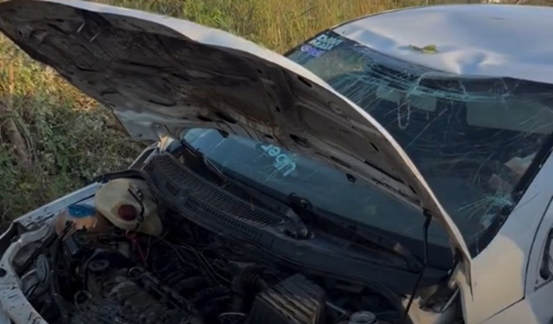 Motorista que retornava do Festival de Inverno de Água Branca capota carro na AL-145