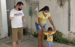 Nilson Medeiros, a esposa, Luciana Miranda, e o pequeno Guilherme