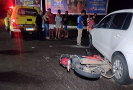 Colisão entre motocicleta e veículo de passeio deixa homem ferido na rodovia AL-115, em Arapiraca