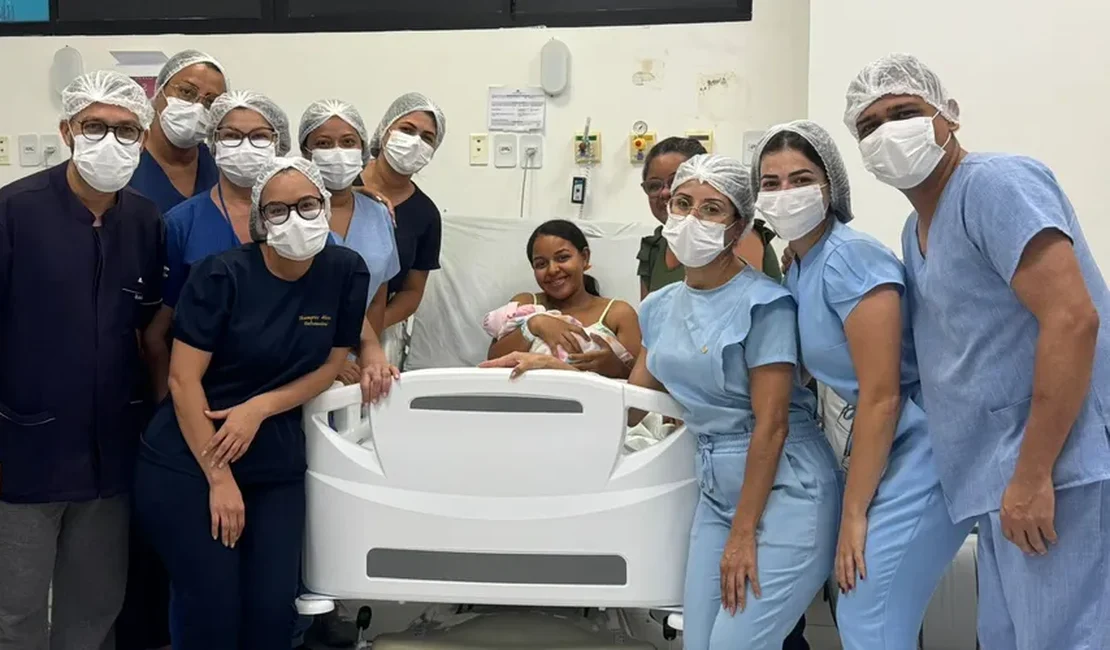 Raylla Valentina é a primeira criança de 2026 a nascer na rede estadual de saúde de Alagoas