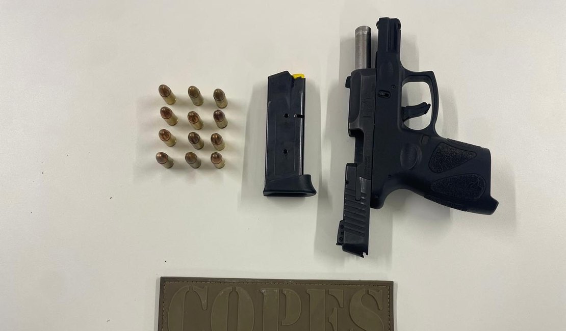 Polícia Militar apreende pistola, durante abordagem em Olho D’Água das Flores