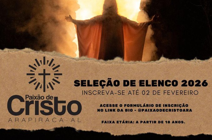 Paixão de Cristo 2026 abre inscrições e convida novos talentos a viverem essa emoção
