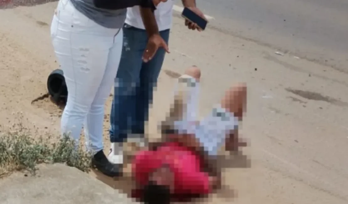 Motociclista fica ferido após acidente de moto, na BR-316, próximo ao CISP de Palmeira dos Índios