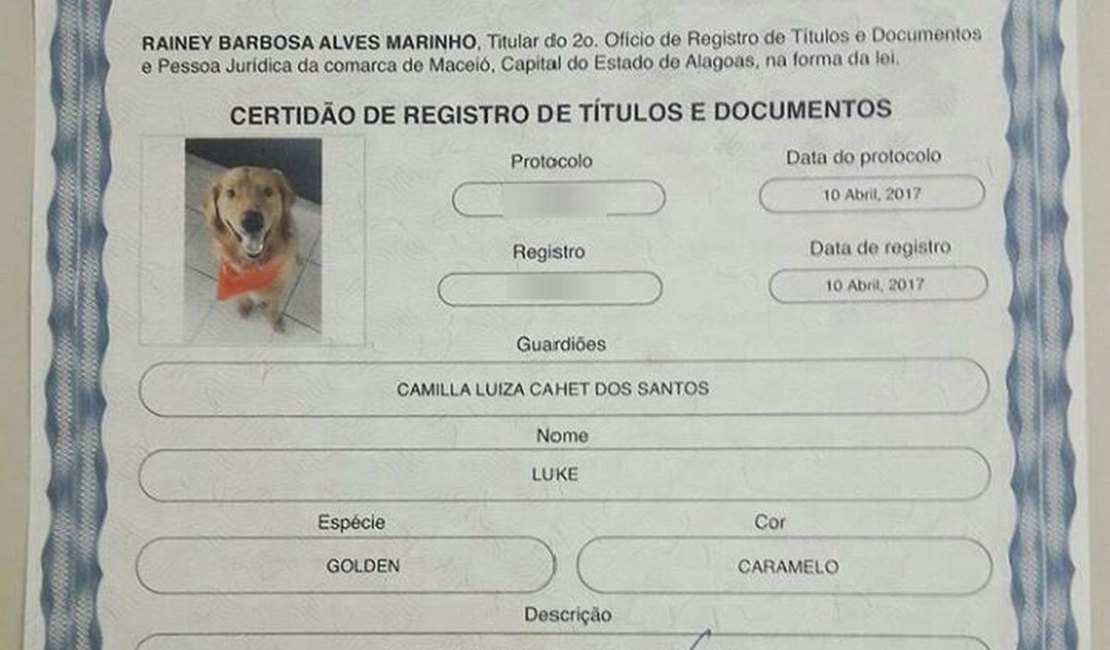 Registro de pets em cartório começa a se popularizar, em AL