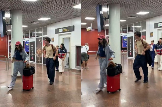 Shawn Mendes e Bruna Marquezine são flagrados desembarcando em Alagoas